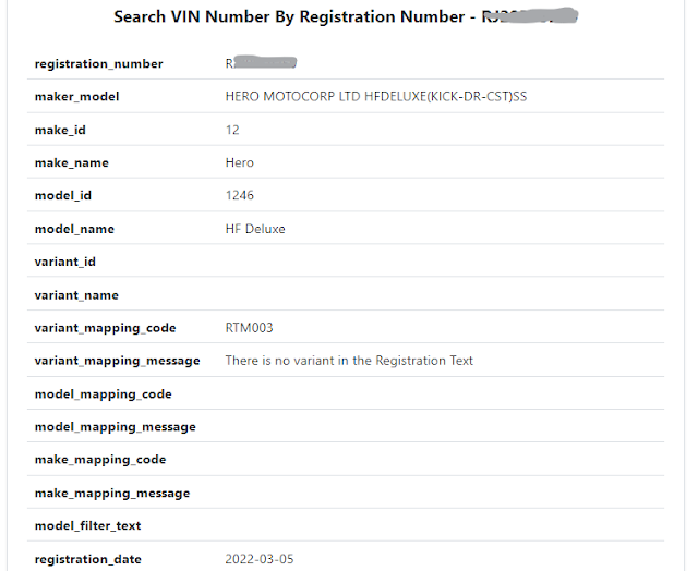 search vin number by registration number