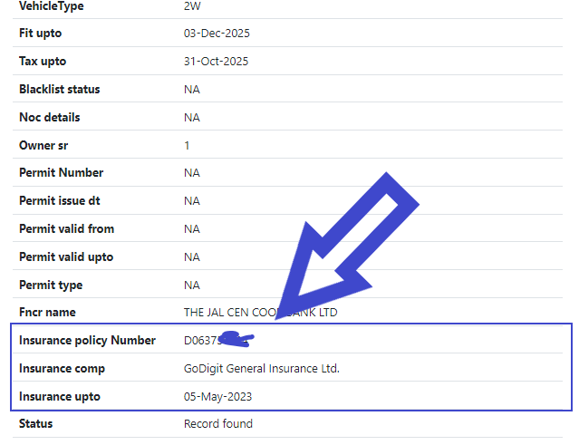 Bike insurance number check online