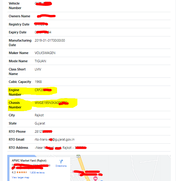 Car Chassis Number Check Online Car Engine And Chassis Number Vehicle Details Info