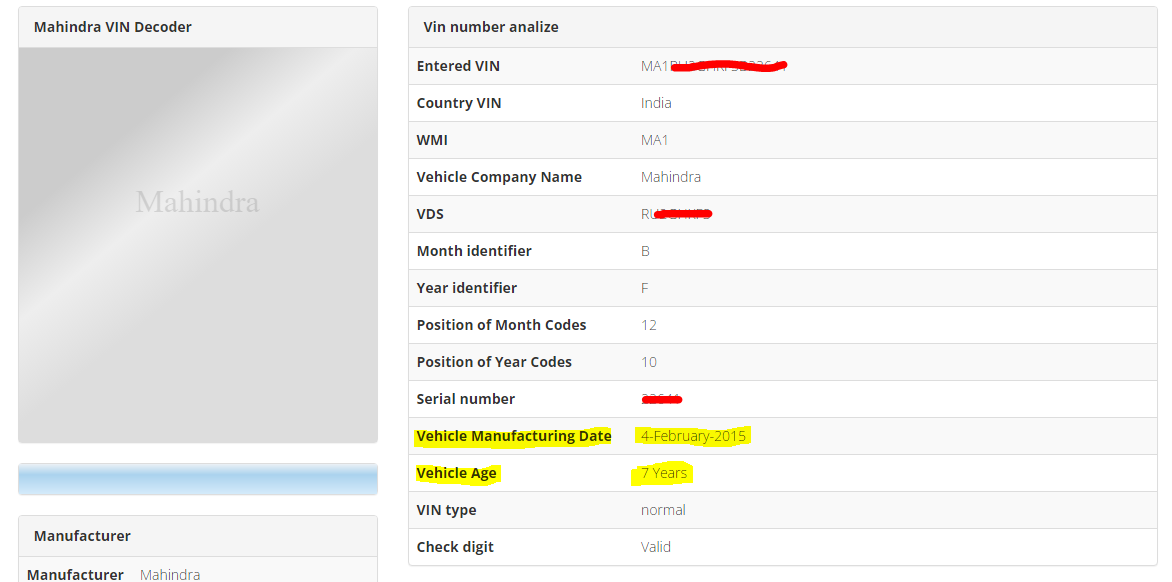 How to know manufacturing date of car by chassis number Vehicle