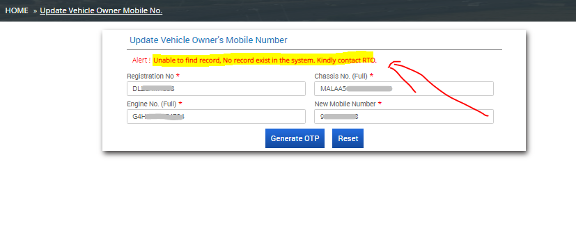 how to get vehicle owner mobile number by number plate