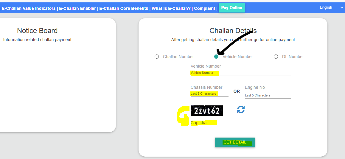 How to Check and Pay Vehicle Challan Online Vehicle details Info