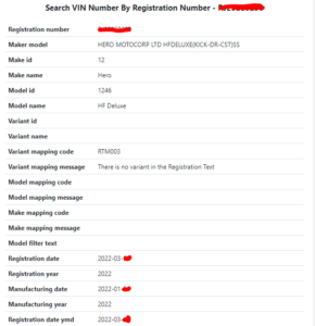 How to Find Engine Number and Chassis Number Online - Vehicle details Info