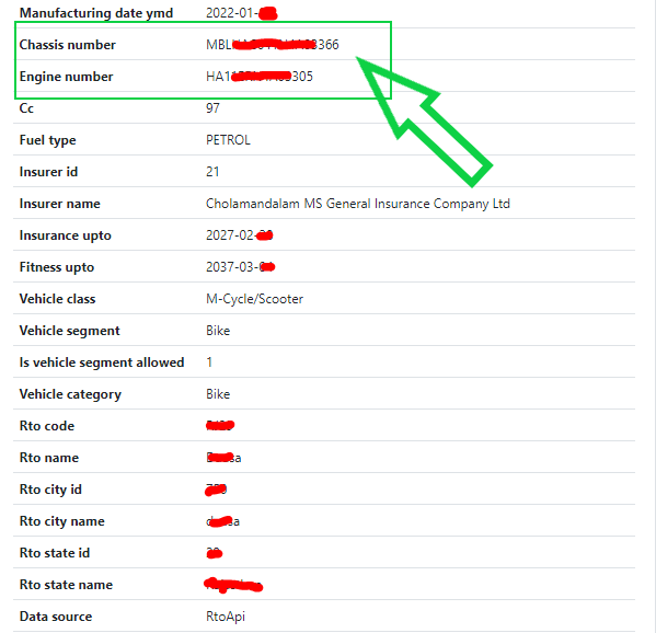 How to Find Engine Number and Chassis Number Online Vehicle details Info